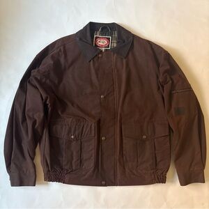 The Australian Outback Collection Jacket Mens XL Brown Waxed Oilskin Duster Coat